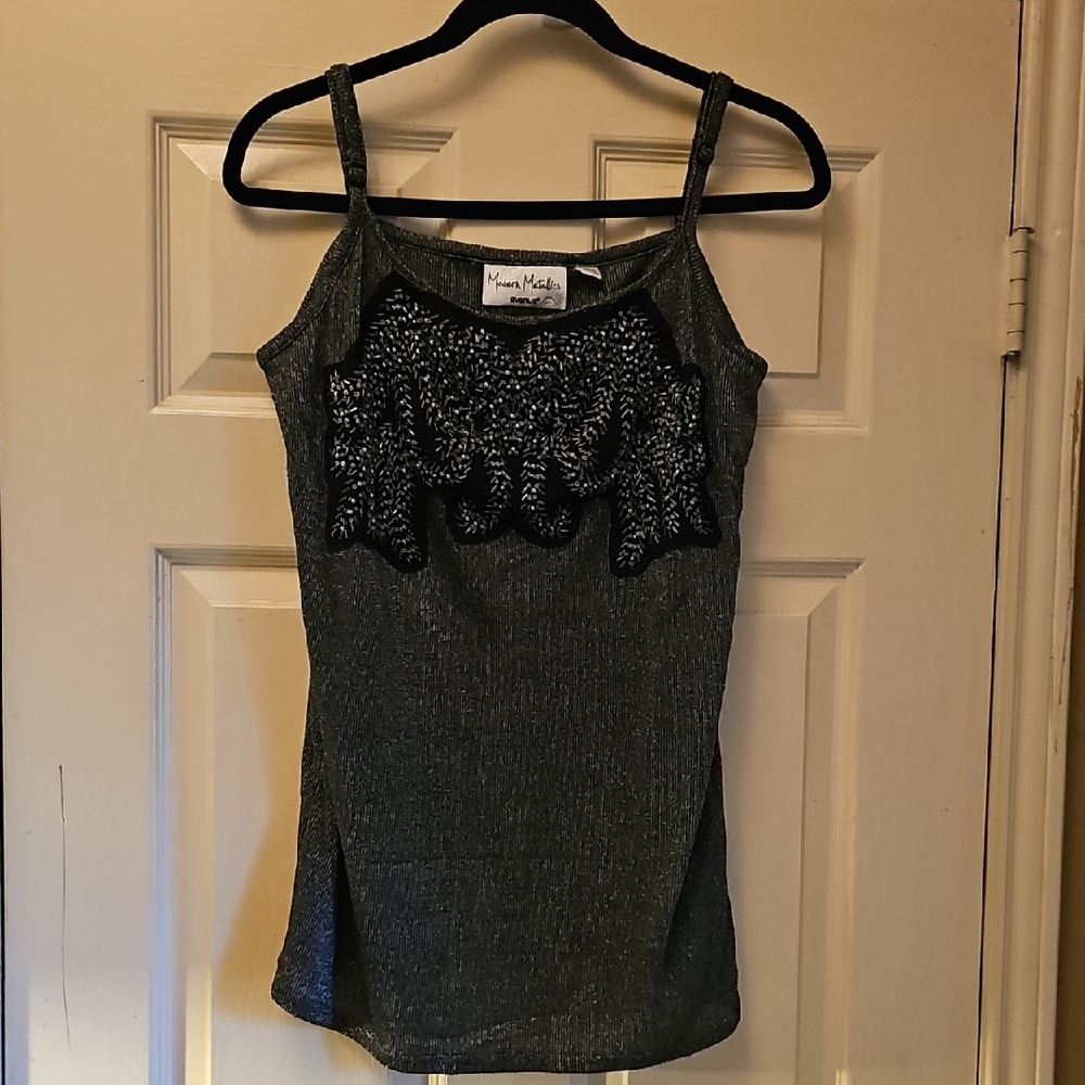 Modern Metallics Avenue Black and Silver Camisole